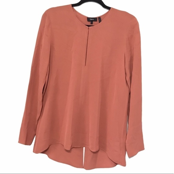 Theory Silk Slit Tunic size S pink russet T115 - Picture 12 of 12